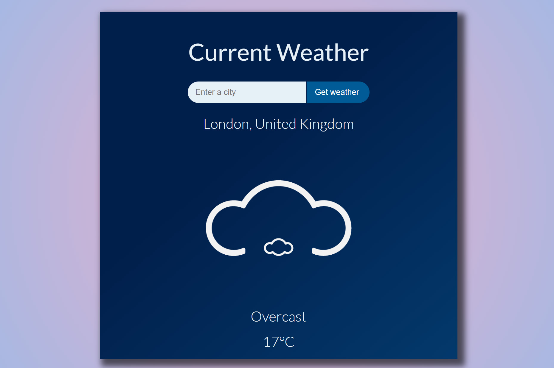 Minimalist Weather App (Using Express & Node)