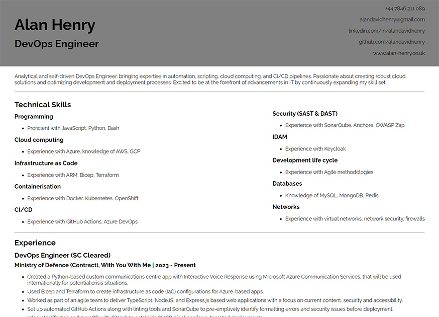 Cloud Resume Challenge